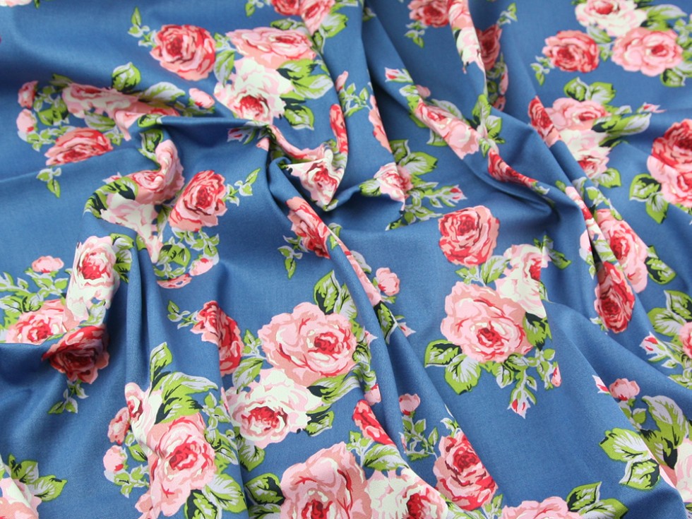 Floral Print Hendon Stretch Cotton Twill Dress Fabric (Hendon37M) eBay