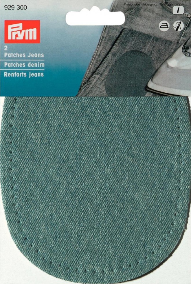 929291-M Prym Iron On Cotton Denim Elbow & Knee Patches per pack of 2 