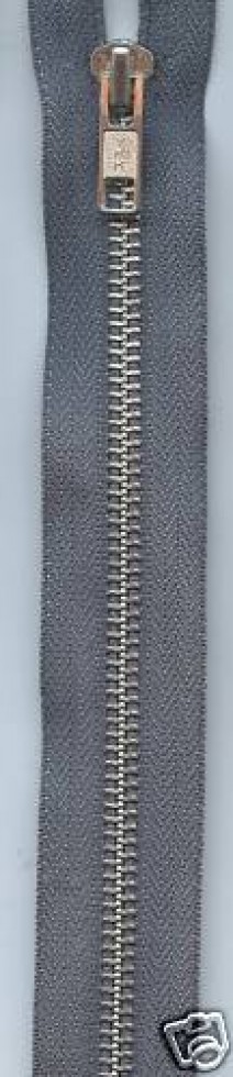 YKK Silver Metal Open End Zip - each (AO56-M)