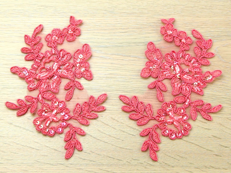 Naomi Beaded Couture Bridal Lace Appliques - per pack of 2 (AP/265/NAO-M)