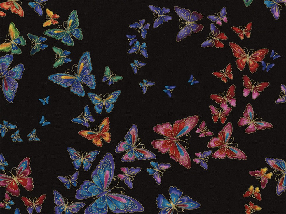 Timeless Treasures Allover Butterflies Metallic Poplin Quilting Fabric (CM240... - Picture 2 of 4