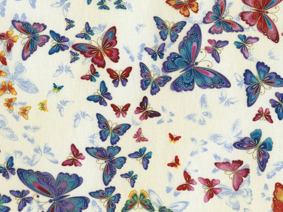 Timeless Treasures Allover Butterflies Metallic Poplin Quilting Fabric (CM240... - Picture 3 of 4