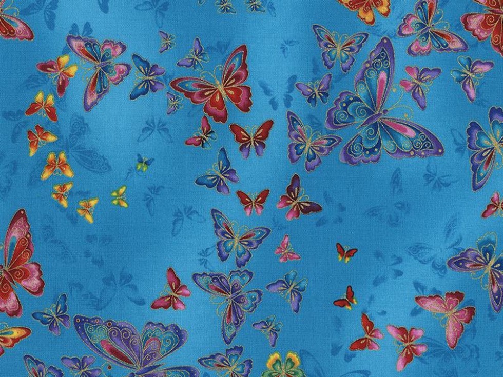 Timeless Treasures Allover Butterflies Metallic Poplin Quilting Fabric (CM240... - Picture 4 of 4