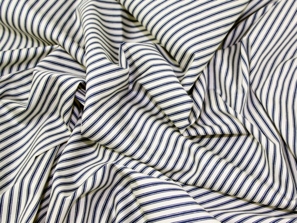 Ticking Stripe Print Cotton Poplin Fabric (CP0184-M)
