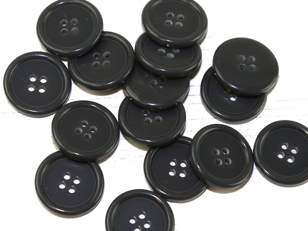 Dill Round Rimmed 4 Hole Plastic Buttons (Dill-310686-M) - Picture 5 of 6