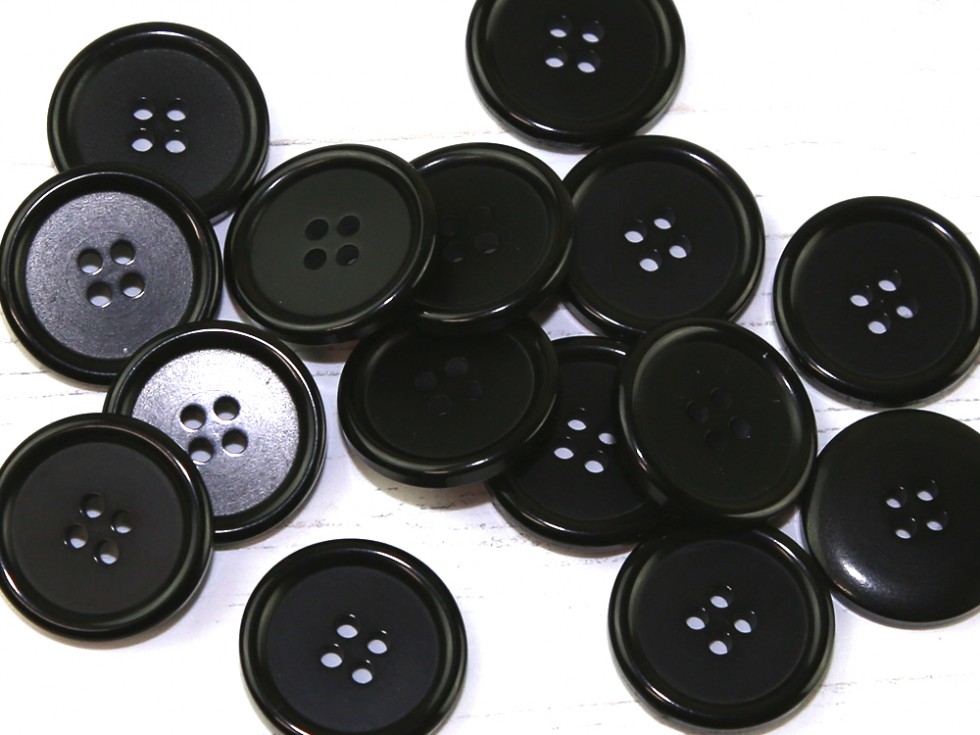 Dill Round Rimmed 4 Hole Plastic Buttons (Dill-310686-M) - Picture 2 of 6