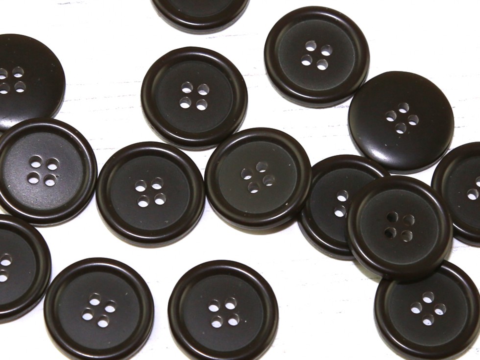 Dill Round Rimmed 4 Hole Plastic Buttons (Dill-310686-M) - Picture 3 of 6