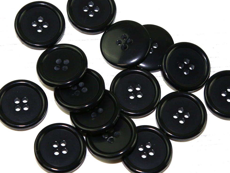 Dill Round Rimmed 4 Hole Plastic Buttons (Dill-310686-M) - Picture 6 of 6