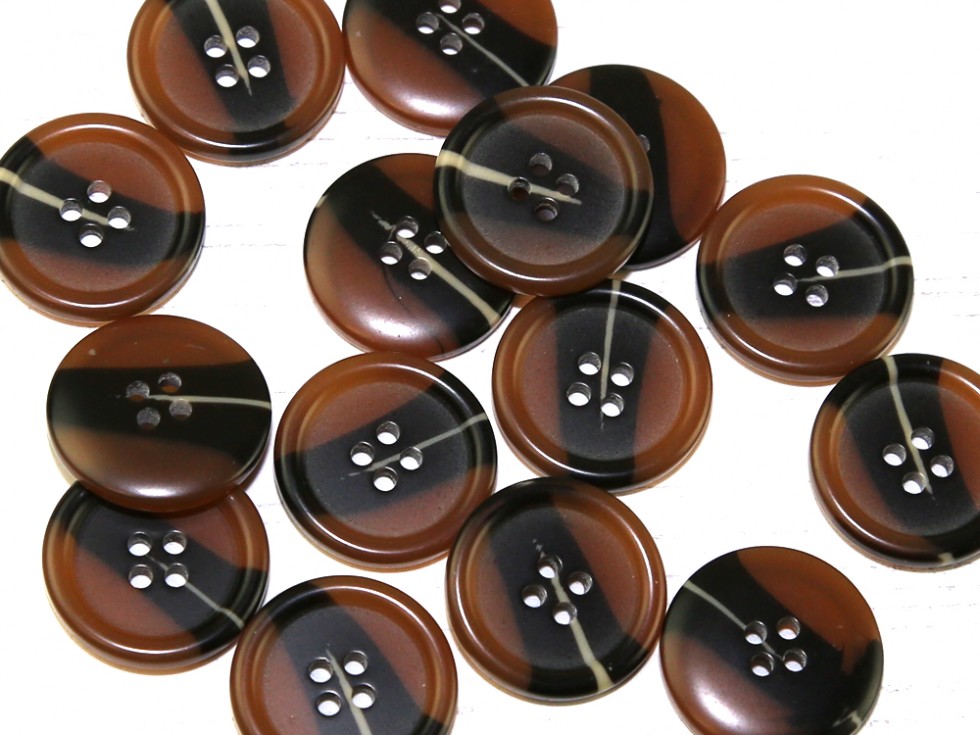 Dill Round Rimmed 4 Hole Plastic Buttons (Dill-310686-M) - Picture 4 of 6