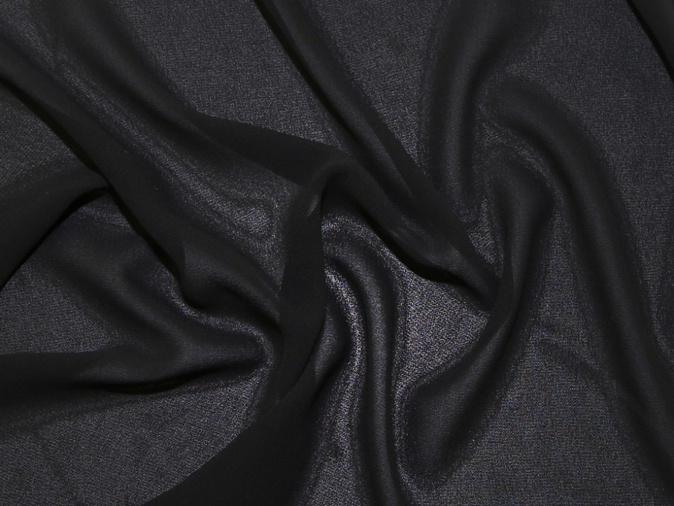 Black Polyester Chiffon Fabric Material FREE UK P/&P