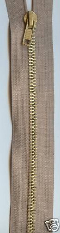 Heavy Brass Metal Closed End Jean Zips - each (JZ-M)