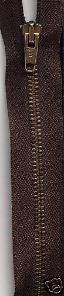 Opti Antique Brass Metal Open End Zips - each (M60-M) - Picture 4 of 6