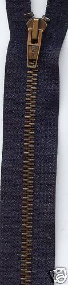 Opti Antique Brass Metal Open End Zips - each (M60-M) - Picture 6 of 6