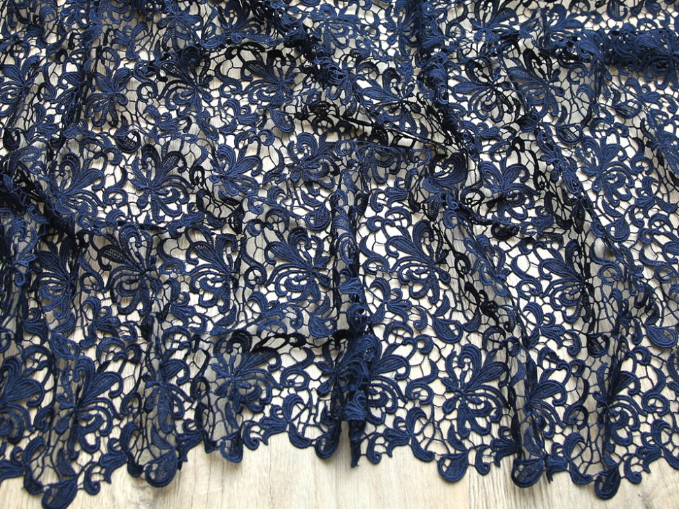 navy guipure lace fabric